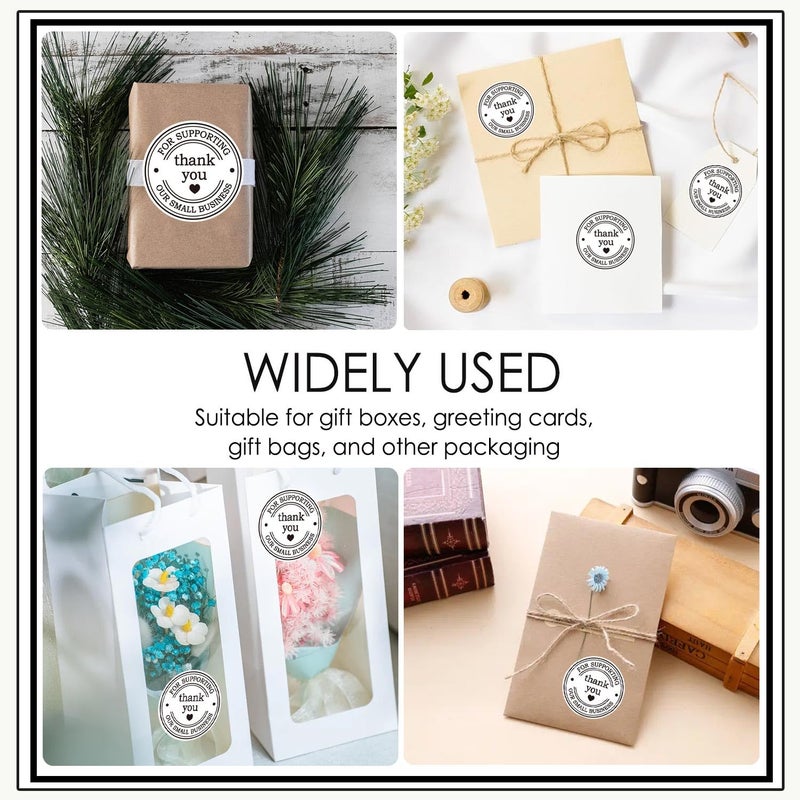 Well Tile 1.5" Round Thank You Stickers - Printed Thank You for Supporting Our Small Business Stickers with Hearts - 500 Thank You Labels Per Roll - Image 3